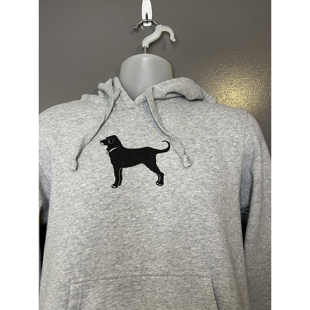 The Black Dog Hoodie Mens Large Gray Fleece Pullover Dog Graphic Sweatshirt